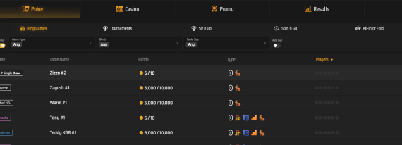 clubs poker ring games